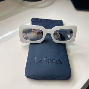 Oh Damn! White Uni-Sex Rectangle Glasses